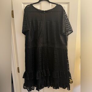 LANE BRYANT Black Floral Lace Mini Dress size 28